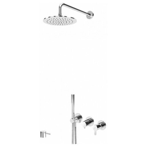 Комплект душевой со смесителем с ручным и верхним душем BRUMA LEAF 167 572 2PR sunrise PVD 250