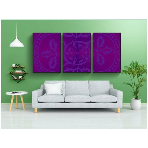 фото Набор модулных постеров для интерьера "монастырь, пришествие, фиолетовый" 60x90 см. в тубусе, без рамки lotsprints