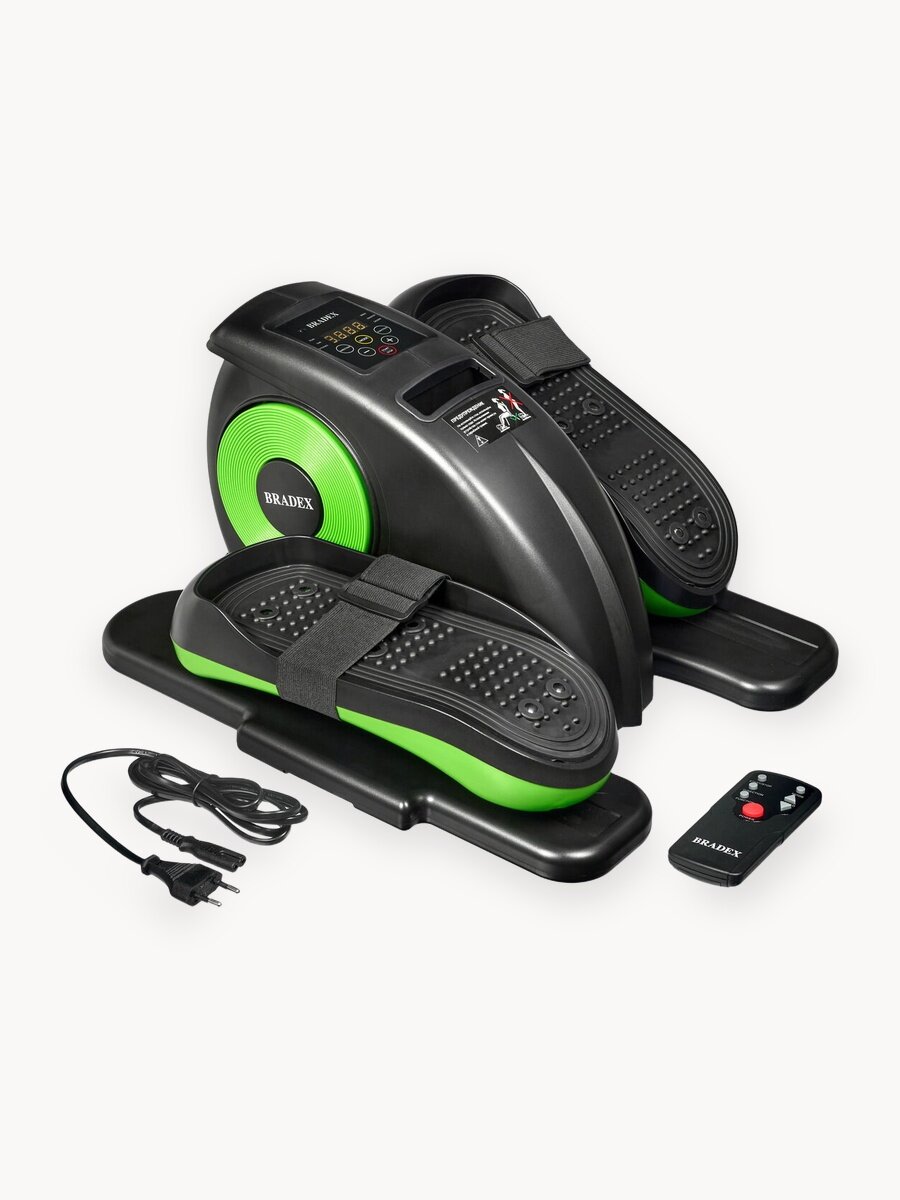 Эллиптический степпер с электроприводом BRADEX фэйм, с пультом ДУ, для реабилитации, черный