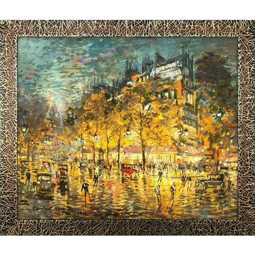 Репродукция картины К А Коровин Париж ночью 40х34 4000₽