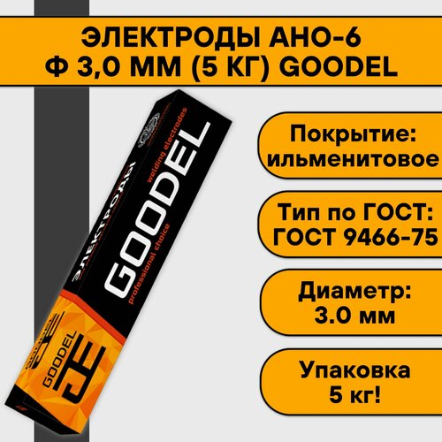 Электроды АНО-6 ф 3,0 мм (5 кг) Goodel