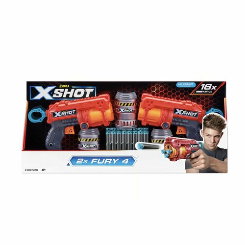 Игровой набор Бластер ZURU X-Shot EXCEL FURY (бластер-2 штуки, мишень-3 шт, стрелы