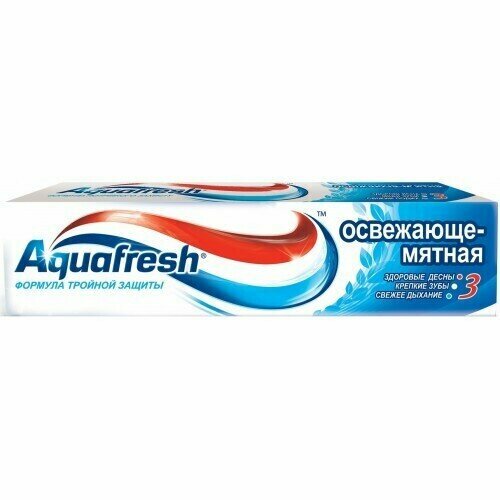 Зубная паста Aquafresh Освежающе-Мятная, 100 мл, 6шт зубная паста aquafresh освежающе мятная 125 мл 2 шт