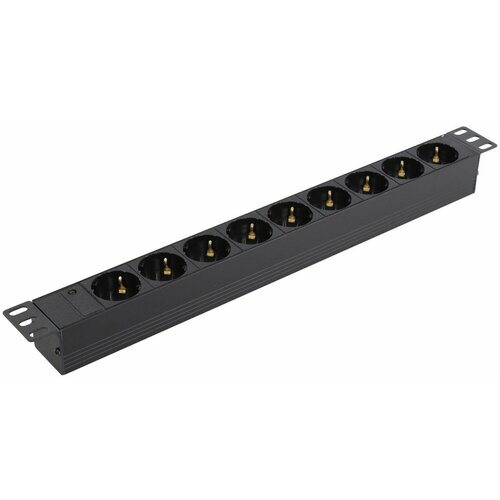 Exegate EX280847RUS Блок розеток ExeGate ServerPro PDU-19H901 Al-9S-C14, 19,1U, алюм, 9Schuko, С14 блок питания exegate 400w serverpro 1u f400as