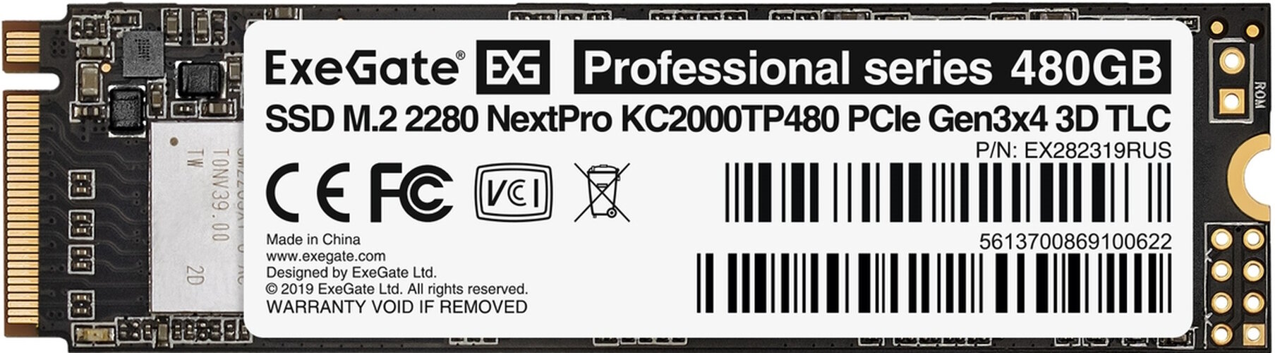 Накопитель SSD M.2 2280 480GB Exegate NextPro KC2000TP480 (PCIe Gen3x4, 22x80mm, 3D TLC) (EX282319RUS) - фото №14