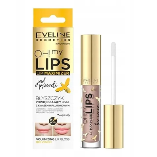 Блеск для губ Eveline Oh! My Lips–Lip Maximizer, пчелиный яд, для увеличения объема, розовый, 4,5 мл. блеск eveline oh my lips lip maximizer для увеличения объема губ шоколад 4 5мл