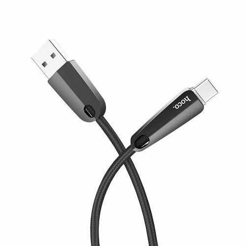 Кабель Type-C с автоматической блокировкой заряда Hoco U35 Space Smart Power Off Cable, черный