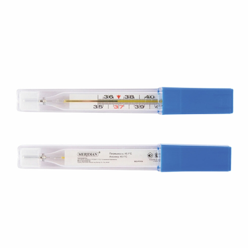 Термометр медицинский безртутный (НДС 20%) MERIDIAN, пластиковый футляр упаковка 12 шт.