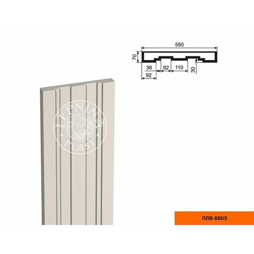 Тело фасадной пилястры из пенополистирола с покрытием LEPNINAPLAST-FASAD (Лепнинапласт-фасад) ПЛВ-550/3 fasad