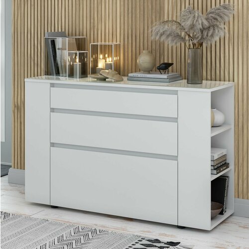 Комод в стиле Лофт 1,3 м белый