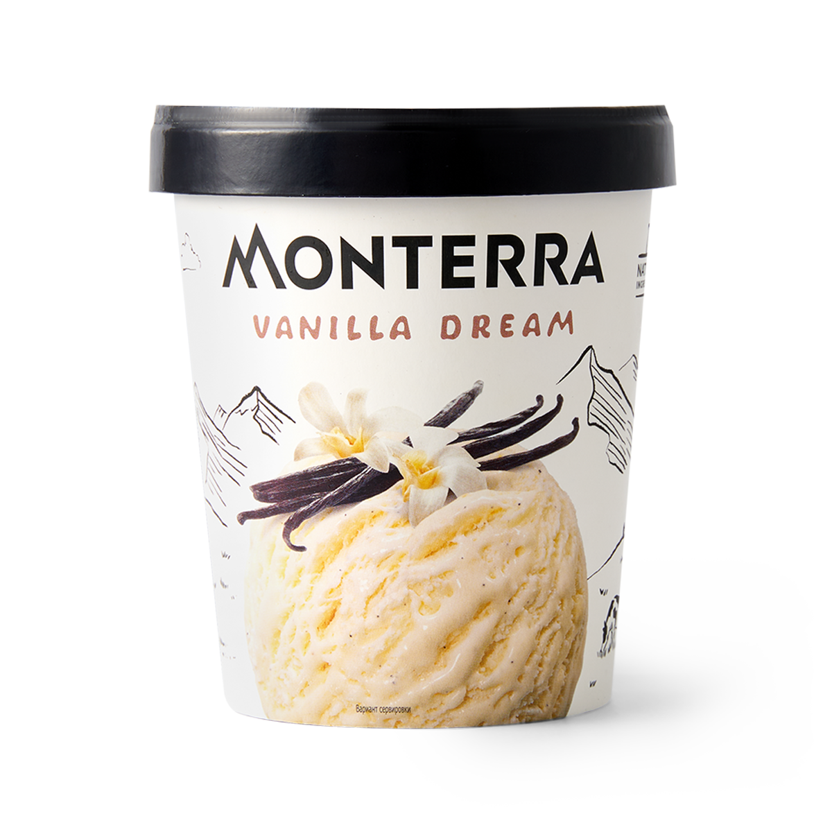Мороженое MONTERRA Vanilla Dream, ванильное, в картонном стаканчике, 287 г