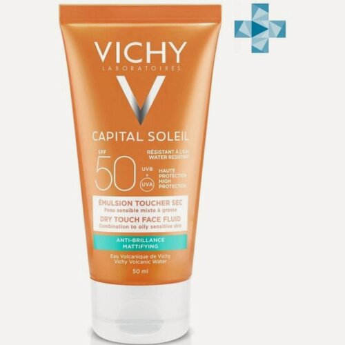 Изображение товара Солнцезащитная матирующая эмульсия Vichy Capital Soleil SPF 50, для жирной кожи, 50 мл