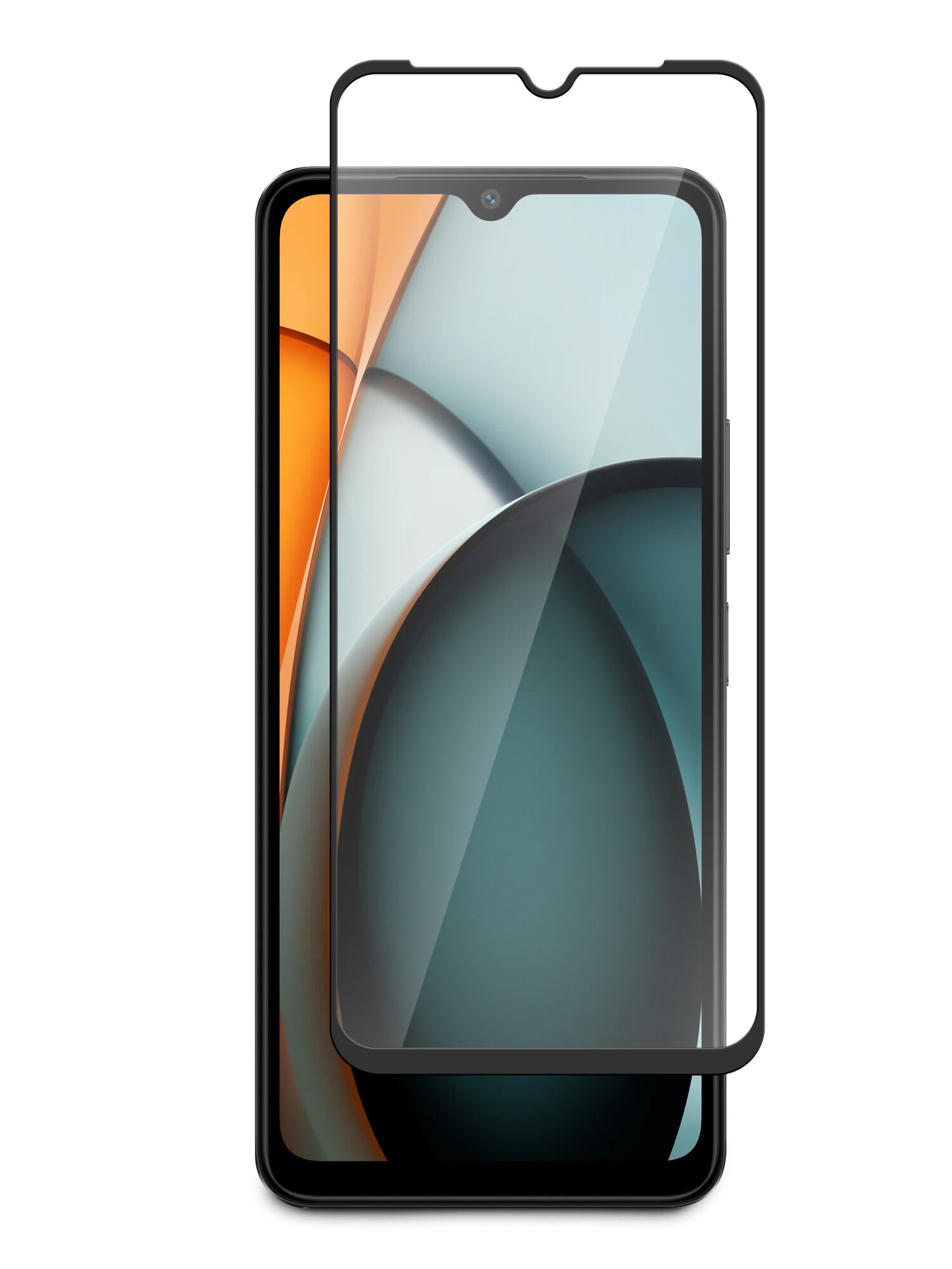 Защитное стекло для Xiaomi Redmi A3 (Ксиоми Редми А3) на экран черная рамка с олеофобным покрытием полноэкранное Full Glue Brozo