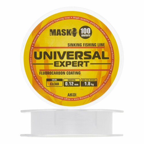 Леска монофильная для рыбалки Akkoi Mask Universal Expert 0,12мм 100м (clear)