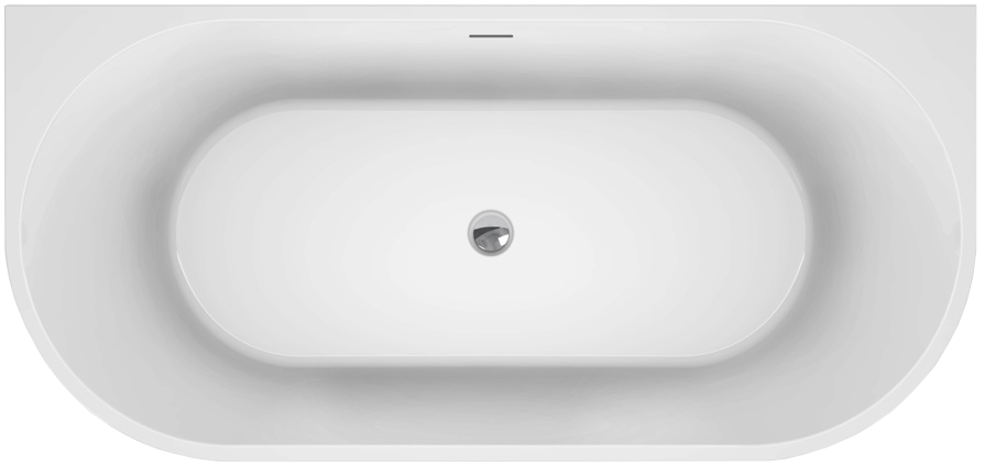 BelBagno Акриловая ванна BelBagno BB710-1400-750 140x75 см, овальная, со сливом-переливом, с донным клапаном