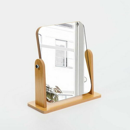 Зеркало настольное зеркальная поверхность 17 x 22 см цвет бежевый 829₽