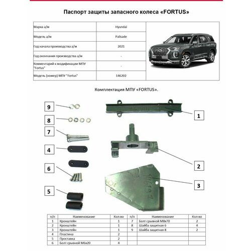 Защита запасного колеса Hyundai Palisade 2021- 2829₽