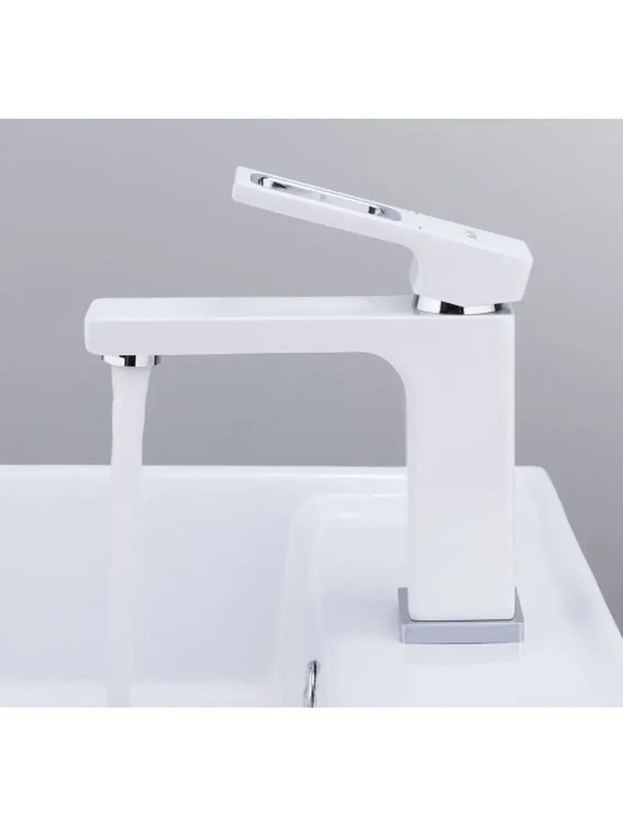 Смеситель для раковины Gappo G1017-8, латунь в цвете белый/хром — фото 1