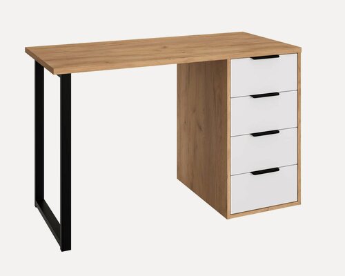 Изображение товара Стол письменный С-400 Compass, 120х76х55, с 4 ящиками, дуб крафт золотой/меренга