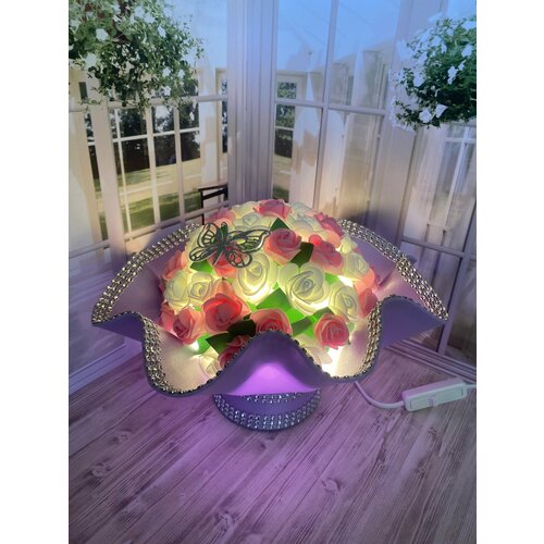 Букет ночник подарок на день рождения/ новый год/ 8 марта/ цветы для интерьера / ночник