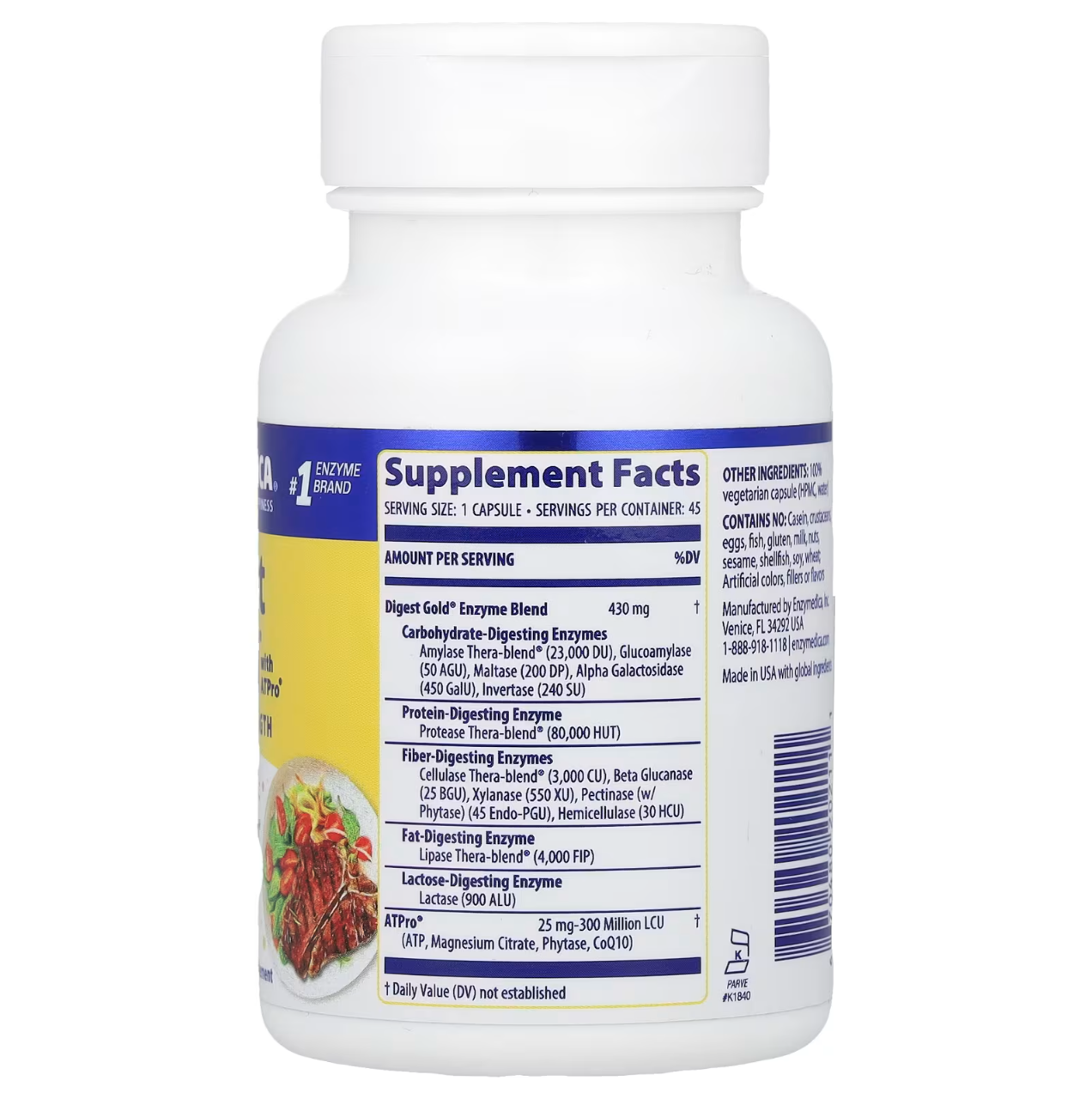 Картинки Enzymedica Digest Gold with ATPro 45 капсул