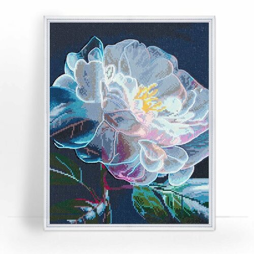 Алмазная мозаика на подрамнике 40х50 см Полная выкладка Расцвет пиона ТМ Цветной