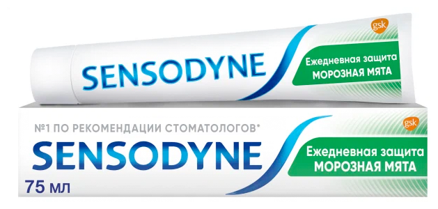 Зубная паста Sensodyne Ежедневная защита, Морозная мята, 75мл . — фото 1
