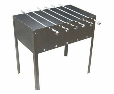 Мангал 400 250 400 0 4мм  Эконом  с шампурами углов   6шт  370 10 0 8мм  в сумке  Бастион пром 483603