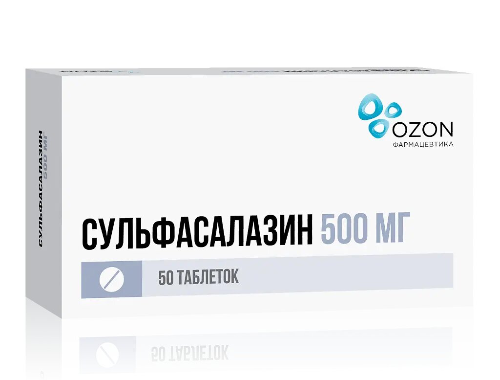 Сульфасалазин таблетки покрыт. плен. об. 500 мг 50 шт