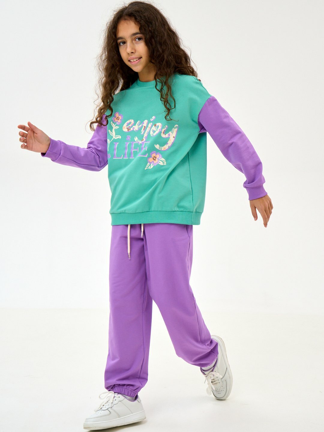 Брюки спортивные neo, размер 134, фиолетовый — фото 1