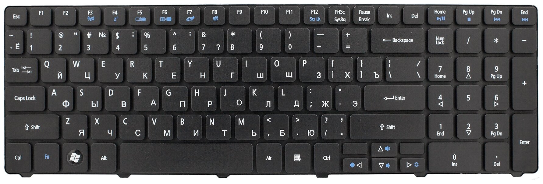 Клавиатура для ноутбука Acer Aspire 5750g / 5742g / 5560 / 5560g / 7750g - Черная