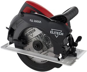 Дисковая пила ELITECH ПД 1600Л, 1600 Вт черный/красный