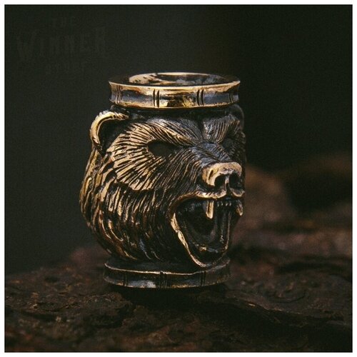 Медведь - Медвежонок - Мишка - Медведица - Русский Медведь - Бусина на Темляк - Темлячная Бусина - Брелок - Миниатюра - Фигурка - Аксессуар для Ножа