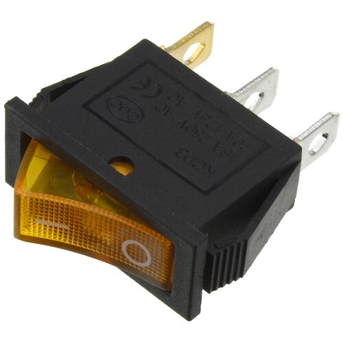 Выключатель 14Х34 желтый подсветка 3 контакта