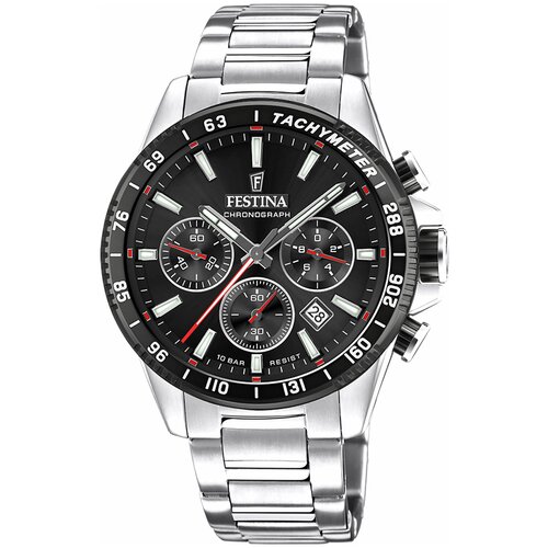 Наручные часы FESTINA Timeless Chrono, серебряный, черный наручные часы festina timeless chrono черный серебряный