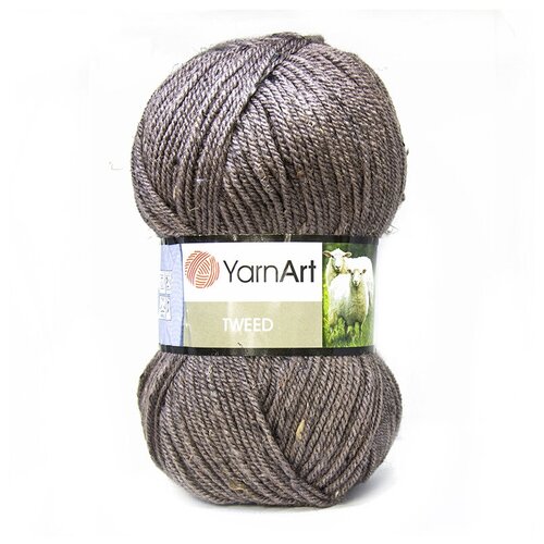 Пряжа Yarnart Tweed коричневый/меланж (229), 60%акрил/30%шерсть/10%вискоза, 300м, 100г, 3шт