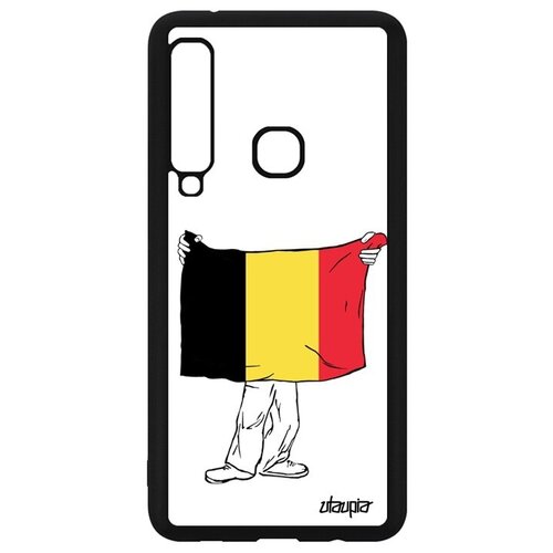 фото Противоударный чехол на мобильный // samsung galaxy a9 2018 // "флаг бельгии с руками" патриот государственный, utaupia, белый