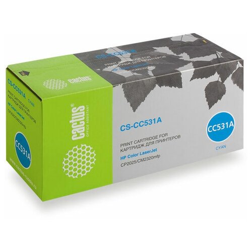 Картридж CC531A (304A) Cyan для принтера HP Color LaserJet CM2320n; CM2320nf cactus картриджи комплектом совместимые кактус cactus 807204 807205 807203 807202 cc532a cc533a cc531a c