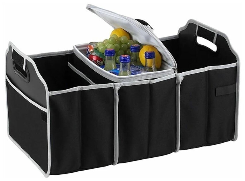 Сумка органайзер для автомобиля черный / Складная сумка в багажник автомобиля 55 х 32 х 31 см. / Органайзер для хранения вещей