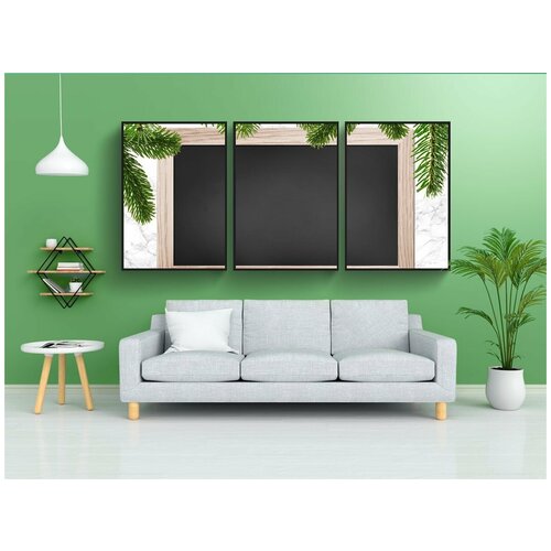 фото Набор модулных постеров для интерьера "рождественский вечер, рождественский ужин, классная доска" 60x90 см. в тубусе, без рамки lotsprints