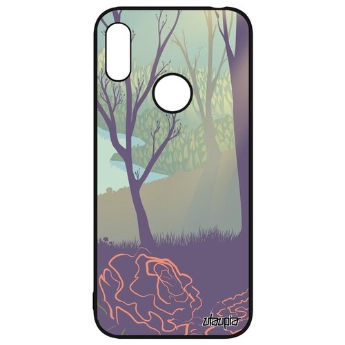 фото Дизайнерский чехол на телефон // huawei y6 2019 // "лесные розы" стиль пейзаж, utaupia, цветной