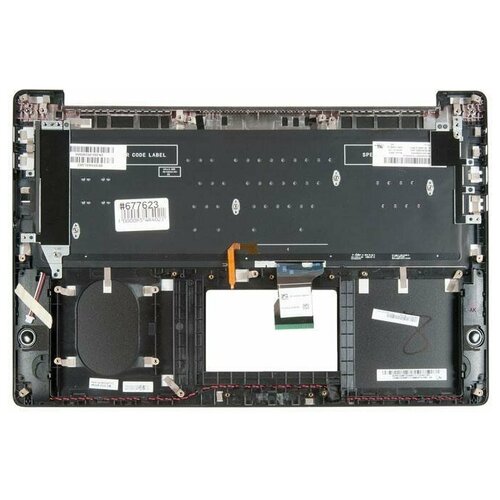 Клавиатура для ноутбука Asus N501JW с топкейсом красные буквы с креплением под HDD 90NB0873-R31RU0 5350₽