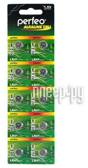 Батарейка Perfeo LR41/10BL Alkaline Cell 392A AG3 (10 штук)