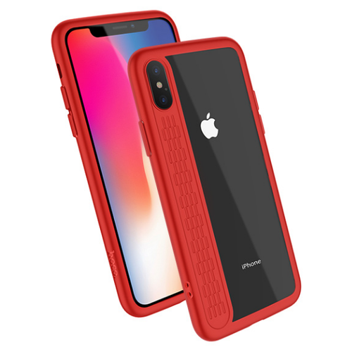 Чехол силиконовый для iPhone X/XS, Star shadow series protective case, HOCO, красный