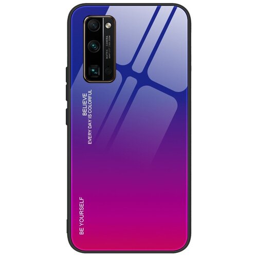 Чехол-бампер MyPads для Huawei Honor 30 Pro+ / Huawei Honor 30 Pro стеклянный из закаленного стекла с эффектом градиент зеркальный блестящий пере.