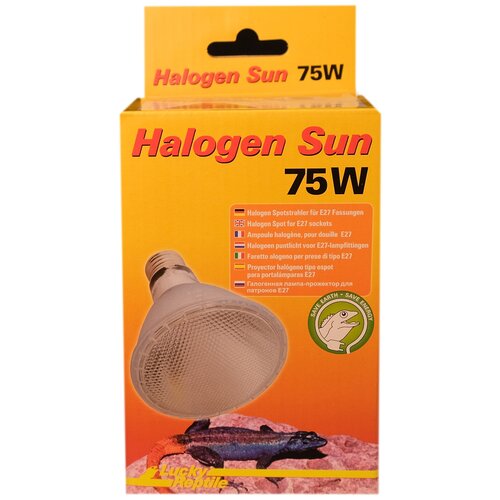[282 r1 46682] reptile one halogen heat lamp infrared 72w галогенная лампа с ик излучением для терр е27 72 вт 1 шт Лампа галогенная LUCKY REPTILE Halogen Sun Spot 75Вт, E27 (Германия)