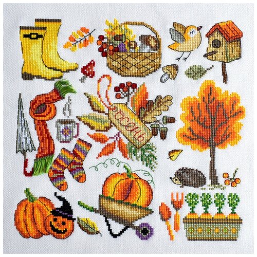 фото Набор для вышивания марья искусница "осень" 11.002.24, размер 25х25 см