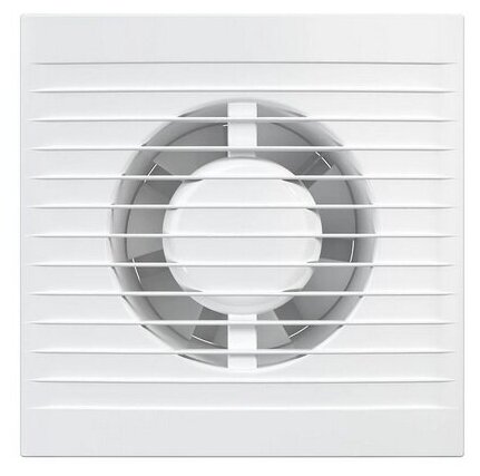 Вентилятор вытяжной осевой AURAMAX A 4С, с обратным клапаном, тонкая лицевая панель, D 100 мм, белый
