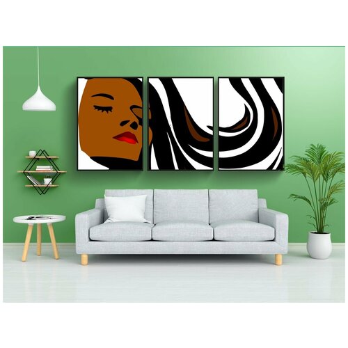 фото Набор модулных постеров для интерьера "женщина, настроение, женский пол" 60x90 см. в тубусе, без рамки lotsprints