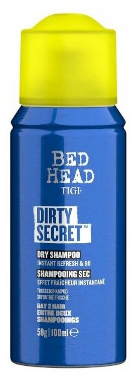 TIGI Bed Head Travel Size Dirty Secret - Очищающий сухой шампунь 100 мл